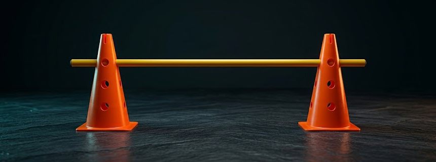 Valla de entrenamiento profesional con conos de 41cm y tubo - Thomps Sport